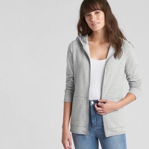 GAP Soft Zip Hoodie in Heather Grey